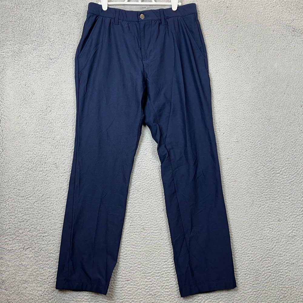 Adidas Pants Mens 32X30 Golf Performance Navy Blue Stretch Waistband Nylon Blend